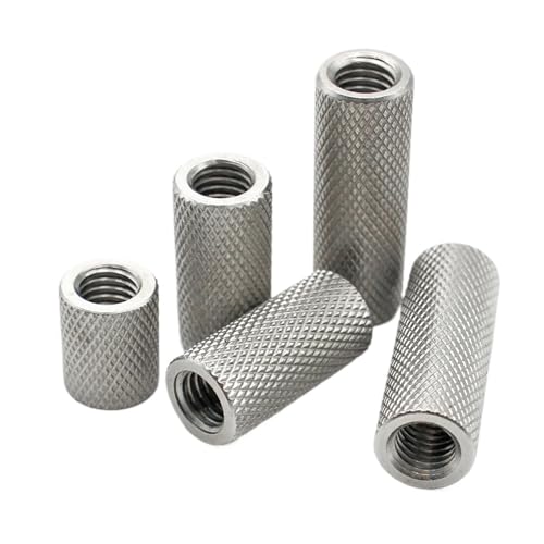 CSFFA 1–10 Stück M2 .5 M3 M4 M5 ~ M16 304 Edelstahl, verlängerter zylindrischer Flachkopf, gerändelte Handschraubenmutter, Maschenmutter, Einstellmutter(16mm,M6xOD 12mm(2Pcs)) von CSFFA