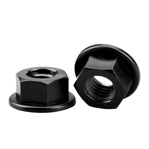 CSFFA 10/20/50 Stück M3 M4 M5 M6 M8 M10 M12 Nylon-Flanschmuttern Sechskant-Flanschmutter for Wärme-/Stromisolierung(Black,M10 20pcs) von CSFFA