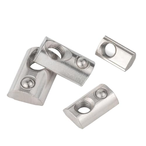 CSFFA 10/20/50 Stück M3 M4 M5 M6 M8 T-Federmutter, halbrunder Elastizitätsfedermutterblock for 2020 3030 4040 Aluminiumprofil(20-M6 20pcs) von CSFFA