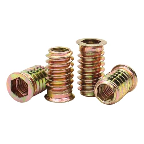 CSFFA 10/50 Stück M6 M8 M10 Zinklegierung Eisen Innengewinde aus Kohlenstoffstahl for Holzmöbelmutter Innensechskant-Einsatzmuttern(10pcs,M8x25mm) von CSFFA