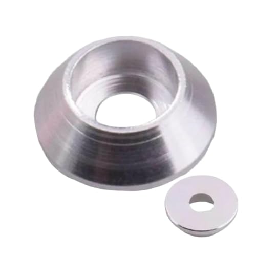 CSFFA 10 teile/los Kegel Aluminium Kappe Scheibe M2 M 2,5 M3 M4 M5 M6 M8 Corlorful Aluminium Legierung Hex Kappe Kopf Dichtung for RC Teile(Sliver,M5 10pcs) von CSFFA