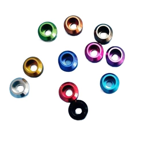 CSFFA 10 teile/los Kronenkappe Kopf Aluminiumscheibe M2 M2.5 M3 M4 M5 M6 Corlorful Aluminiumlegierung Kappe Kopfdichtung Scheibe for RC Teile(M2 10pcs,Deep blue) von CSFFA