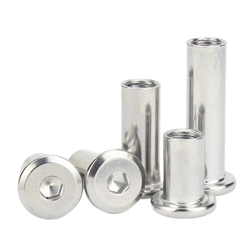 CSFFA 10 teile/los M3 M4 M5 M6 M8 Edelstahl Flache Hex Innensechskant Möbel Nietverbinder Einsatz Joint Hülse Überwurfmutter(8mm x10pcs,M3) von CSFFA