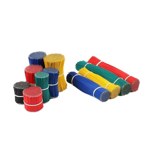 CSFFA 100 Stück verzinntes Breadboard-PCB-Lötkabel 24 AWG 22 Fly Jumper Wire Cable Zinnleiterdrähte Doppelkopf-PCB-Lötkabel(24AWG,White,8cm) von CSFFA