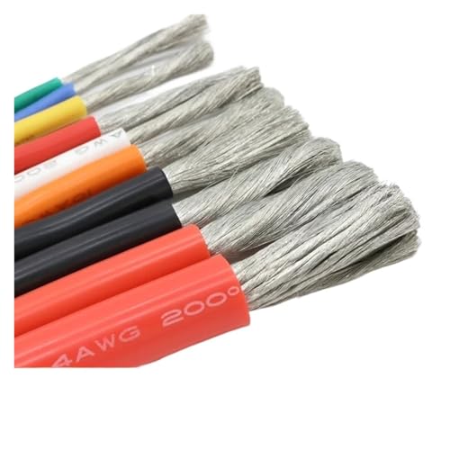 CSFFA 1M/5M Hitzebeständiges Kabel 30 28 26 24 22 20 18 16 15 14 13 12 10 AWG Ultraweicher Silikondraht Hochtemperatur-Flexibles Kupfer(Green,5 Meters,10AWG) von CSFFA