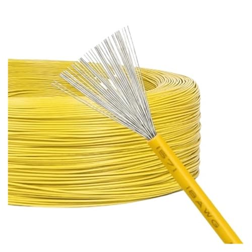 CSFFA 2/10M UL1571 Kupferdraht 32 30 28 26 24 22 20 18 16AWG Umweltfreundliche PVC-Isolierung DIY-Leitung LED Verzinntes elektronisches Kabel(Yellow,10 meters,32AWG) von CSFFA