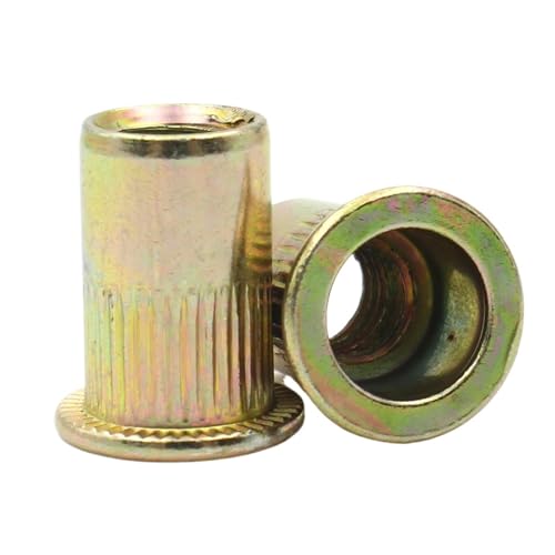 CSFFA 2/5/10/30 Stück M3 M4 M5 M6 M8 M10 M12 304 Edelstahl/Gelb verzinkt Kohlenstoffstahl Blindnietmutter Nietmutter Gewindeeinsätze(Yellow Zinc Plated,M24) von CSFFA