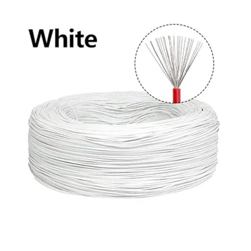 CSFFA 2/5M UL1007 Elektronische Drähte 30 28 26 24 22 20 18 16AWG 300V PVC Isolierte Verzinnten Kupfer Kabel DIY Beleuchtung LED Draht Linie(White,2 meters,20 AWG) von CSFFA