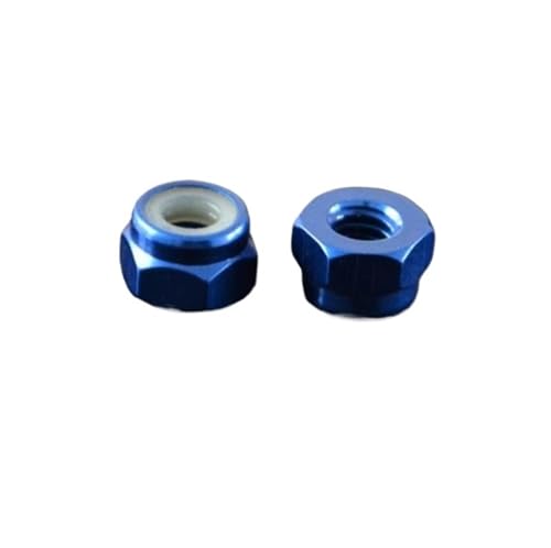 CSFFA 2-10 Stück M2 M2.5 M3 M4 M5 M6 M8 Eloxierte mehrfarbige bunte Sechskant-Nylon-Kontermutter aus Aluminium(Deep blue,M3 10pcs) von CSFFA