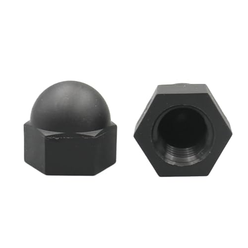 CSFFA 2–50 Stück M3 M4 M5 M6 M8 M10 M12 M14 M16 M18 M20 Schwarz/Weiß Kunststoff Nylon Eichelkappen-Kuppelmuttern Sechskantmuttern for die Isolierung(Black,M3 (50pcs)) von CSFFA