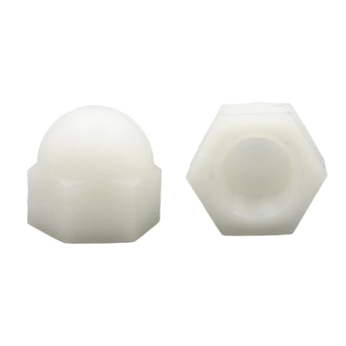 CSFFA 2–50 Stück M3 M4 M5 M6 M8 M10 M12 M14 M16 M18 M20 Schwarz/Weiß Kunststoff Nylon Eichelkappen-Kuppelmuttern Sechskantmuttern for die Isolierung(White,M10 (10pcs)) von CSFFA