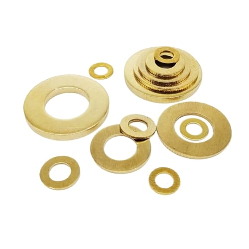CSFFA 20/100 stücke GB97 DIN125 Massivmessing Kupfer Unterlegscheibe Plain Dichtung Pad Meson for M2 M2.5 M3 M4 M5 M6 M8 M10 M12 Schraube Bolzen(100pcs M4x8x0.5mm) von CSFFA