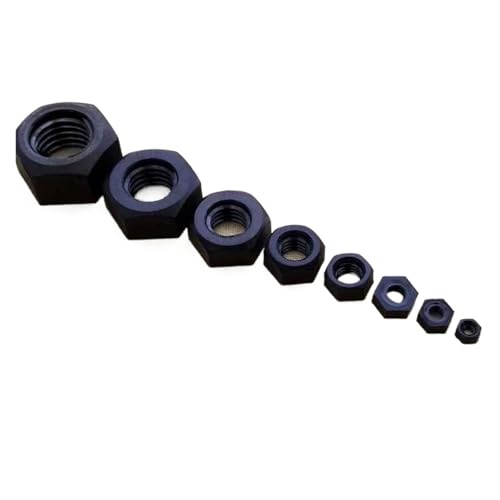 CSFFA 25x M2 M2.5 M3 M4 M5 M6 M8 M10 M12 Marke Neue Schwarz Weiß Nylon Kunststoff Isolierung Metric Gewinde Hex Hexagon Mutter for Bolzen Schraube(Black,M2.5) von CSFFA