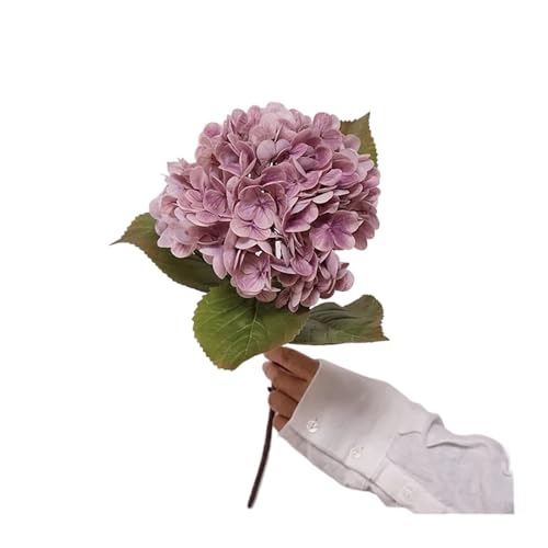 CSFFA 4 Stücke High-End-Latex-Hortensien Künstliche Blumen Real Touch Hortensien Luxus-Heimdekoration Party Hochzeit Blumenarrangement(Purple) von CSFFA
