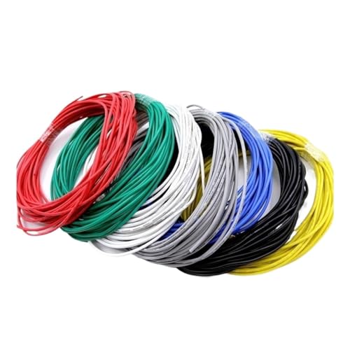 CSFFA 5/10M Kupferdraht 32 30 28 26 24 22 20 18 AWG Weiches Silikonkautschuk-isoliertes flexibles UL3135-Elektronen-LED-Lampenbeleuchtungskabel(Red,10m,26AWG) von CSFFA