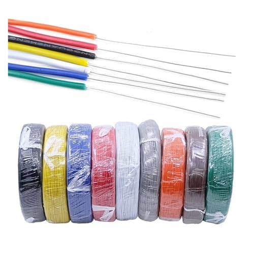 CSFFA 5/20M Single-Core-Kupferdraht 26 24 22 20 18 16 14 AWG PVC-Isolierung Solide verzinnte Beschichtung LED-Linie DIY-Ausrüstung Elektrokabel(Red,5M,18AWG) von CSFFA