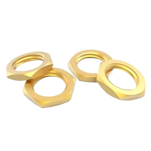 CSFFA 5–30 Stück GB808 Messing Feingewinde Dünne Mutter Standard Kupfer Sechskant Flache Schraubkappe M8 M10 M12 M14 M16 M18 M20 M22(M16x1.5x4mm-10pcs) von CSFFA