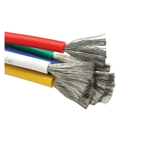 CSFFA 5M Hitzebeständiges Kabel 30 28 26 24 22 20 18 16 15 14 13 12 10 AWG Ultraweicher Silikondraht Hochtemperatur-Flexibles Kupfer(WHITE,13 AWG) von CSFFA
