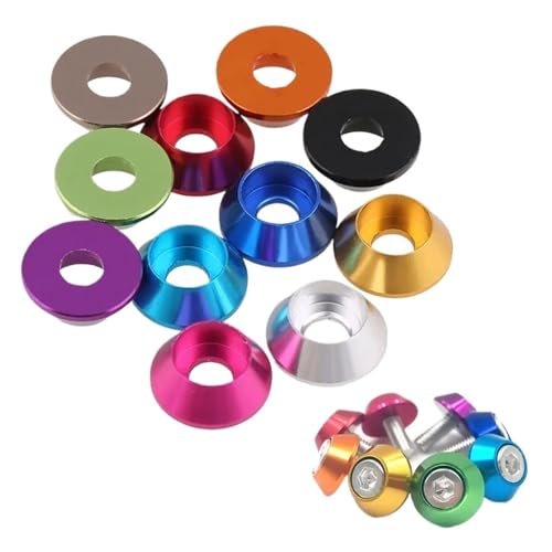 CSFFA Aluminiumscheibe M2 M2.5 M3 M4 M5 M6 M8 Bunte Aluminiumlegierungs-Kappenkopfdichtungsscheiben for RC-Teile(Royal blue,M2.5-(10pcs)) von CSFFA