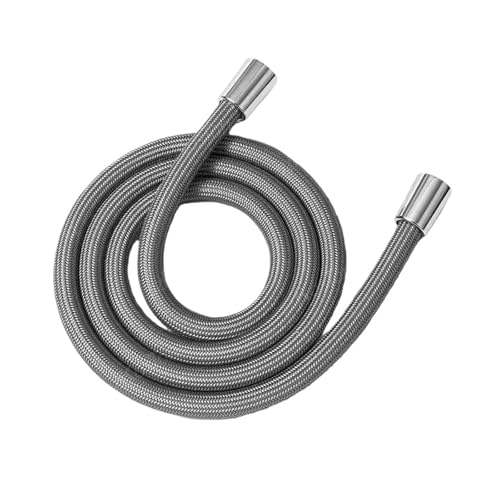 CSFFA Badezimmer Nylon Hochdruck Flexible Glatte 1,5/2,0 Meter Brauseschlauch Flexible Handheld Anti Wicklung GI/2 Universal Rohr Rohr(Gray,2.0M) von CSFFA