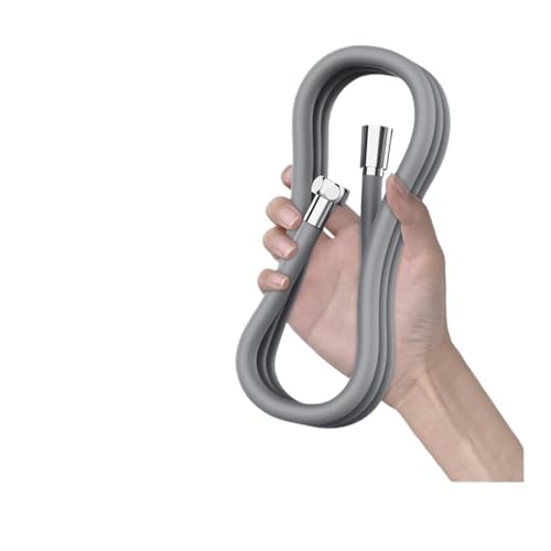 CSFFA Badezimmer-Silikon-Duschschlauch, beliebig biegen, explosionsgeschützter Anti-Wicklungs-Duschkopfschlauch, verwendet hochfestes Design(Gray-2m) von CSFFA