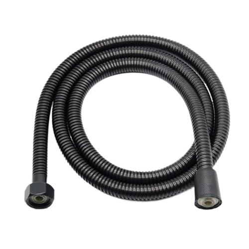 CSFFA Edelstahl-Brauseschlauch, schwarz, explosionsgeschützt, hohe Dichte, Duschwasserschlauch, Verlängerung, Sanitärrohr, Badezimmer-Zubehör(Black,2M) von CSFFA