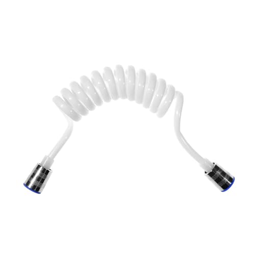 CSFFA Frühling Dusche Düse Sprinkler Schlauch Weiche Schläuche Flexible Teleskop Rohr Toilette Bidet Spray Rohr 1,5 M/2 M(White,200cm) von CSFFA