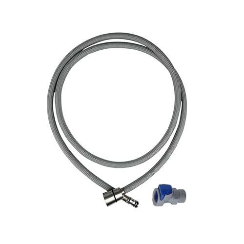 CSFFA Küchenarmatur-Schlauch-Ersatz, herausziehbarer, geflochtener, flexibler Sanitärschlauch aus Nylon, G1/2, M10/M15, schwarz-graues Spinnrohr-Zubehör(M10 Grey adaptor) von CSFFA