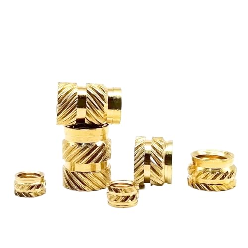 CSFFA M1 M1.2 M1.4 M1.6 M1.7 M2 M2.5 M3 M4 M5 M6 Hot Melt Wärme Spritzguss 3D Druck Messing Kupfer Einbettung Einsatz Mutter Rändel Gewinde(Length 2mm,50pcs M1.2(OD 2mm)) von CSFFA