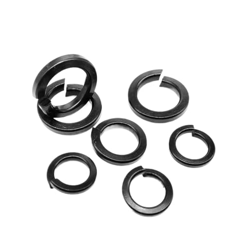 CSFFA M1.6 M2 M2.5 M3 M3.5 M4 M5 M6 M8 M10 M12 DIN127 GB93 Schwarz beschichteter Federring aus Edelstahl 304 A2 mit geteilter Sperrverriegelung, elastische Dichtung(100pcs M2.5) von CSFFA