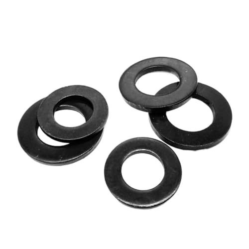 CSFFA M1.6 M2 M2.5 M3 M3.5 M4 M5 M6 M8 M10 M12 GB97 DIN125 Schwarze Farbe 304 A2-70 Edelstahl-Unterlegscheibe Einfacher Dichtungsring(50pcs M3) von CSFFA