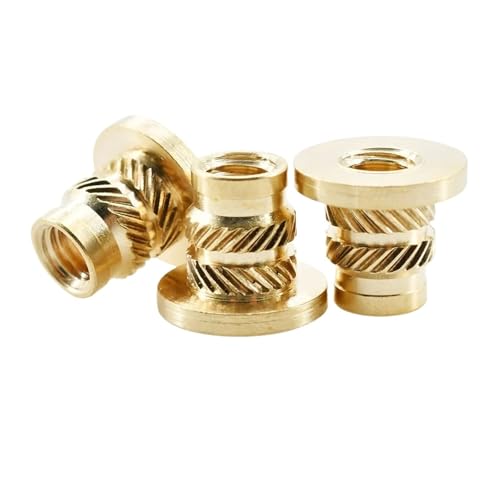 CSFFA M2 M2.5 M3 M4 M5 M6 M8 Flanscheinsatzmutter Messing Metrisches Gewinde Nutsert Hot Melt Heizung Eingebettete Injektion 3D-Drucker Insertnut(M4xL6.7xOD6.8(20Pcs)) von CSFFA
