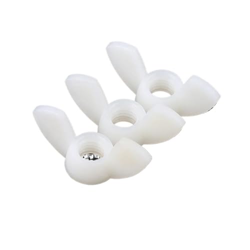 CSFFA M3 M4 M5 M6 M8 M10 M12 Nylon-Flügelmutter Kunststoff-Barrenmutter Kunststoff-Schmetterlingsmutter(White,M5 20pcs) von CSFFA