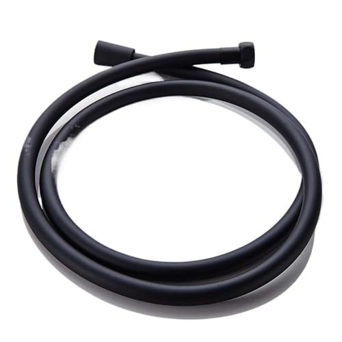 CSFFA PVC-Brauseschlauch, flexibel, flexibles Duschrohr for Badezimmer-Duschkopf, 1,5 m, golden, silber, schwarz, Duschschlauch for Badewanne(Black) von CSFFA