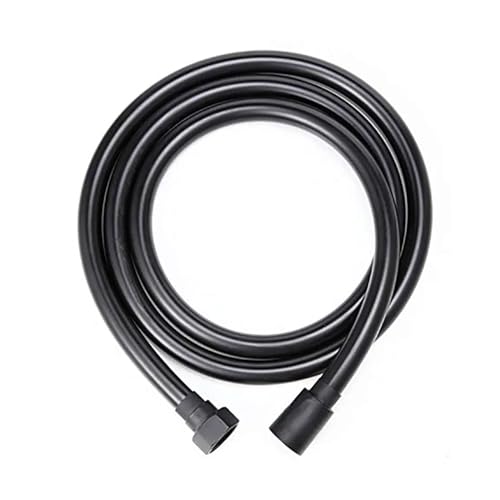 CSFFA PVC-Hochdruck-Brauseschlauch in Silber und Schwarz, glatt, for Badewanne, Handbrause, flexibel, um 360° drehbar(Black) von CSFFA