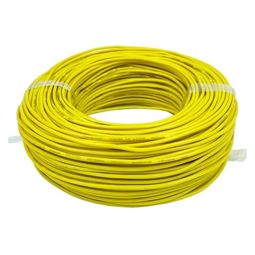 CSFFA RV Kupferdraht Flexibles Kabel Elektrisches PVC-Elektrokabel 300/500 V Single-Core Multi-Strang Flexibler Draht for Auto-Audiokabel(Yellow,5m,Square 0.75mm) von CSFFA
