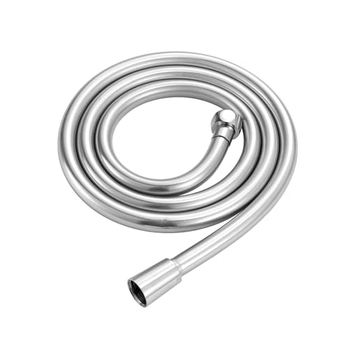 CSFFA Schwarzer Duschschlauch, Badezimmer-Armatur, weiches PVC-Baderohr, 1,5 m langes Wasserrohr(Silver) von CSFFA