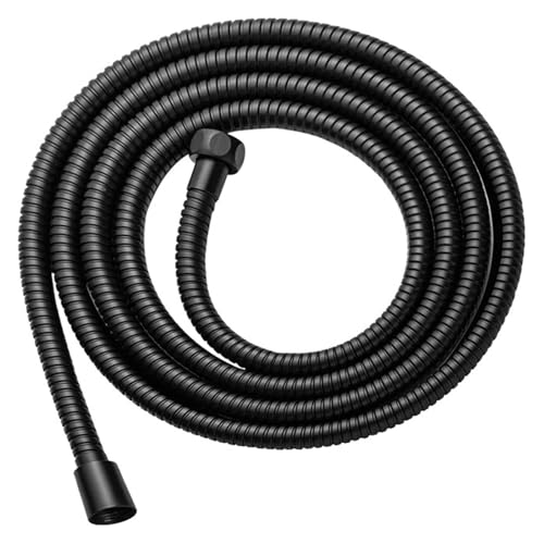 CSFFA Schwarzer Duschschlauch Badezimmerarmatur Edelstahl Weiche Badewanne 1,5/2/3 Meter Wasserleitung Chrom, Gold, Grau(Black,3.0M) von CSFFA