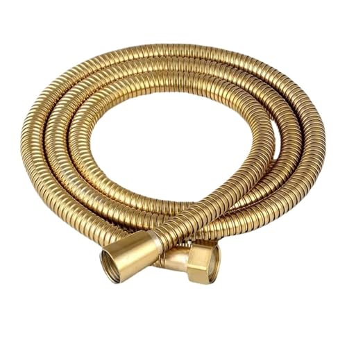 CSFFA Schwarzer Duschschlauch Badezimmerarmatur Edelstahl Weiche Badewanne 1,5/2/3 Meter Wasserleitung Chrom, Gold, Grau(Gold,1.5M) von CSFFA
