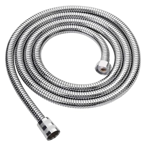 CSFFA Schwarzer Duschschlauch Badezimmerarmatur Edelstahl Weiche Badewanne 1,5/2/3 Meter Wasserleitung Chrom, Gold, Grau(Silver,3.0M) von CSFFA