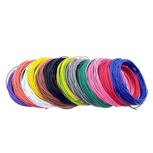 CSFFA UL1007 Elektronischer Draht 18AWG 16AWG Flexibles Kabel PVC-isoliertes verzinntes Kupfer Schwarz Rot Umwelt-LED-Leitung DIY-Kabel(Green,80M,18AWG) von CSFFA