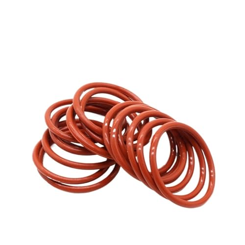 CSFFA VMQ Roter Silikon-O-Ring, Außendurchmesser 4–90 mm, Dicke CS 1/1,5/2,0 mm, lebensmittelechter Dichtring, wasserdicht und isoliert, Dichtungsscheibe(OD17mm(20pcs),CS 2.0mm) von CSFFA
