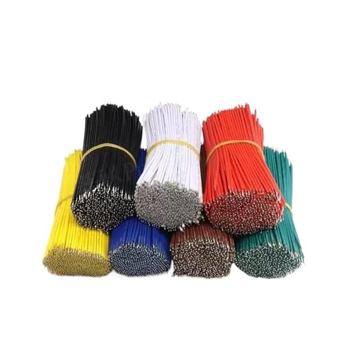 CSFFA Verzinntes Steckbrett-Leiterplatten-Lötkabel 22 AWG/24 AWG Überbrückungsdraht Zinnleiterdrähte Schweißdraht-Anschlussdraht(Red,50mm-30pcs,24AWG) von CSFFA