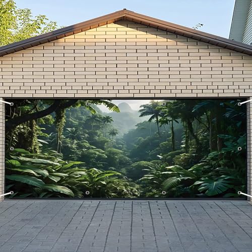 CSFOTO 2,1 x 4,9 m tropischer Dschungel Garagentor dekoratives Banner Original Waldpflanzen Bäume Garage dekorative Tapete Wald große Garagentorabdeckung Indoor Outdoor Wand Garage Schuppen CSFOTO 2,1 x 4,9 m tropischer Dschungel Garagentor dekoratives Banner Original Waldpflanzen Bäume Garage dekorative Tapete Wald große Garagentorabdeckung Indoor Outdoor Wand Garage Schuppen von CSFOTO