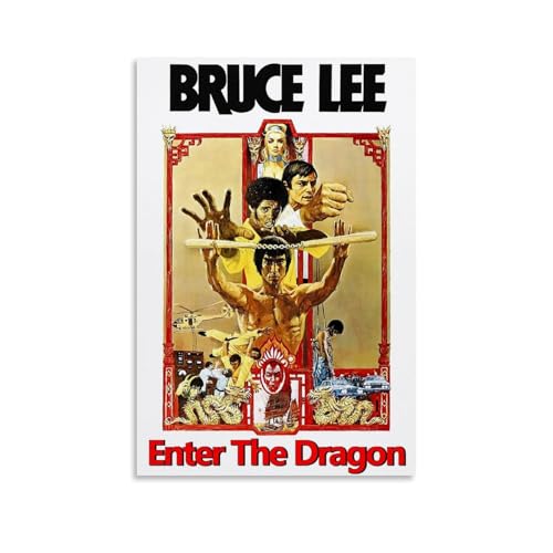 CSFWRUKL Bruce Lee Movie Enter The Dragon Poster Dekorative Malerei Leinwand Wandkunst Wohnzimmer Poster Schlafzimmer Malerei,Wandkunst Bilddruck Moderne Familienzimmer Dekor 12x18inch(30x45cm) von CSFWRUKL