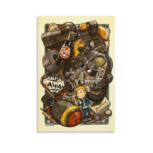 CSFWRUKL Fallout 4 New Vegas Poster Dekorative Malerei Leinwand Wandkunst Wohnzimmer Poster Schlafzimmer Malerei,Wandkunst Bilddruck Moderne Familienzimmer Dekor 08x12inch(20x30cm) von CSFWRUKL