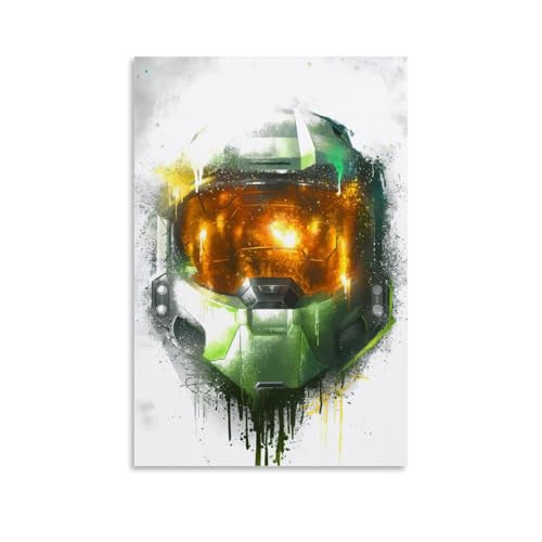 CSFWRUKL Master Chief Helmet Art Poster Dekorative Malerei Leinwand Wandkunst Wohnzimmer Poster Schlafzimmer Malerei,Wandkunst Bilddruck Moderne Familienzimmer Dekor 24x36inch(60x90cm) von CSFWRUKL