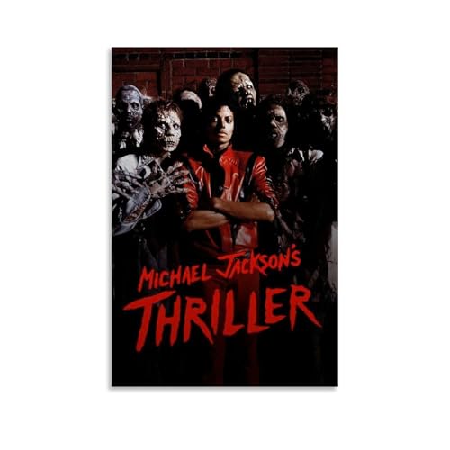 CSFWRUKL Thriller Michael Jackson Poster Dekorative Malerei Leinwand Wandkunst Wohnzimmer Poster Schlafzimmer Malerei,Wandkunst Bilddruck Moderne Familienzimmer Dekor 12x18inch(30x45cm) von CSFWRUKL