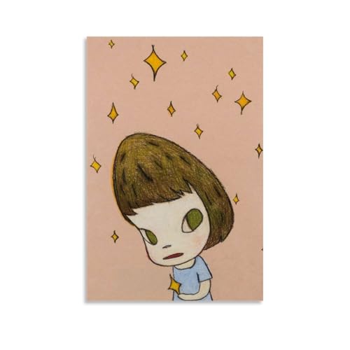 CSFWRUKL Yoshitomo Nara Girl Art Poster Dekorative Malerei Leinwand Wandkunst Wohnzimmer Poster Schlafzimmer Malerei,Wandkunst Bilddruck Moderne Familienzimmer Dekor 12x18inch(30x45cm) von CSFWRUKL
