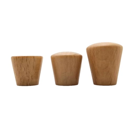 CSHWXY Holzschränke 6-teilige Kleiderschrankknöpfe, konische Griffe, Türschubladengriffe, Einloch-Küchengriffe, runde Möbelknöpfe, Hardware, Eiche, Holz, 22 x 22 mm von CSHWXY